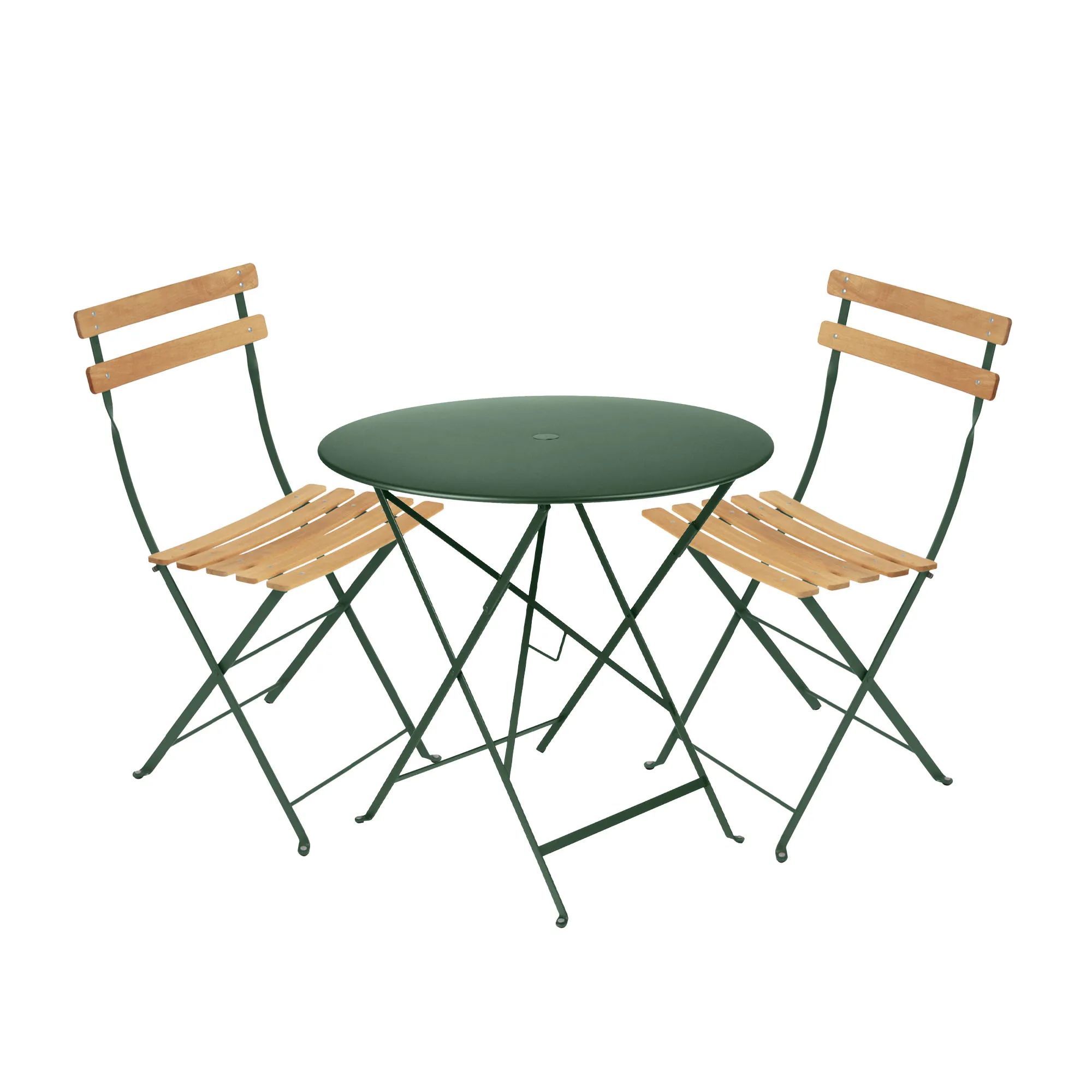 Bistro spisegruppe bord 77cm & 2 tre stoler - 1