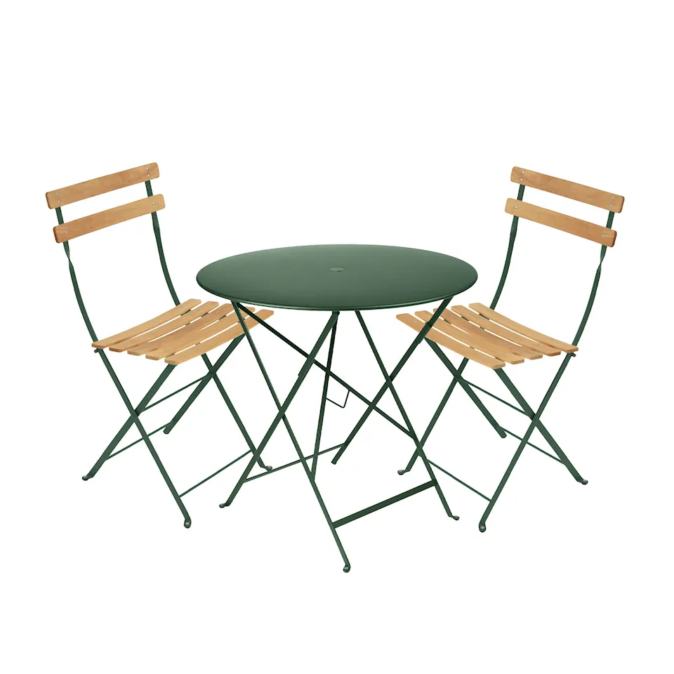 Bistro spisegruppe bord 77cm & 2 tre stoler