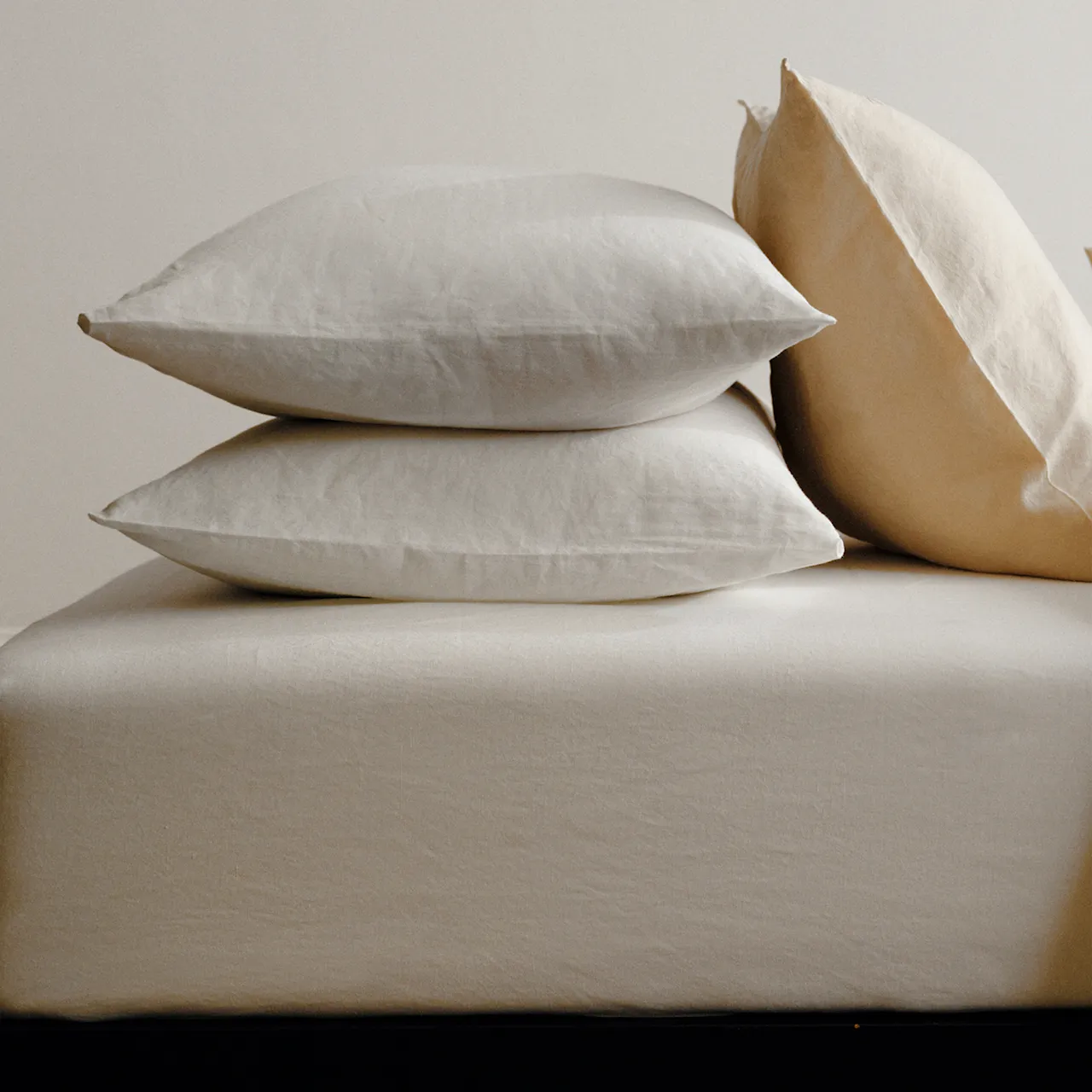 Linen Blend Crisp White putetrekk 2-pakning