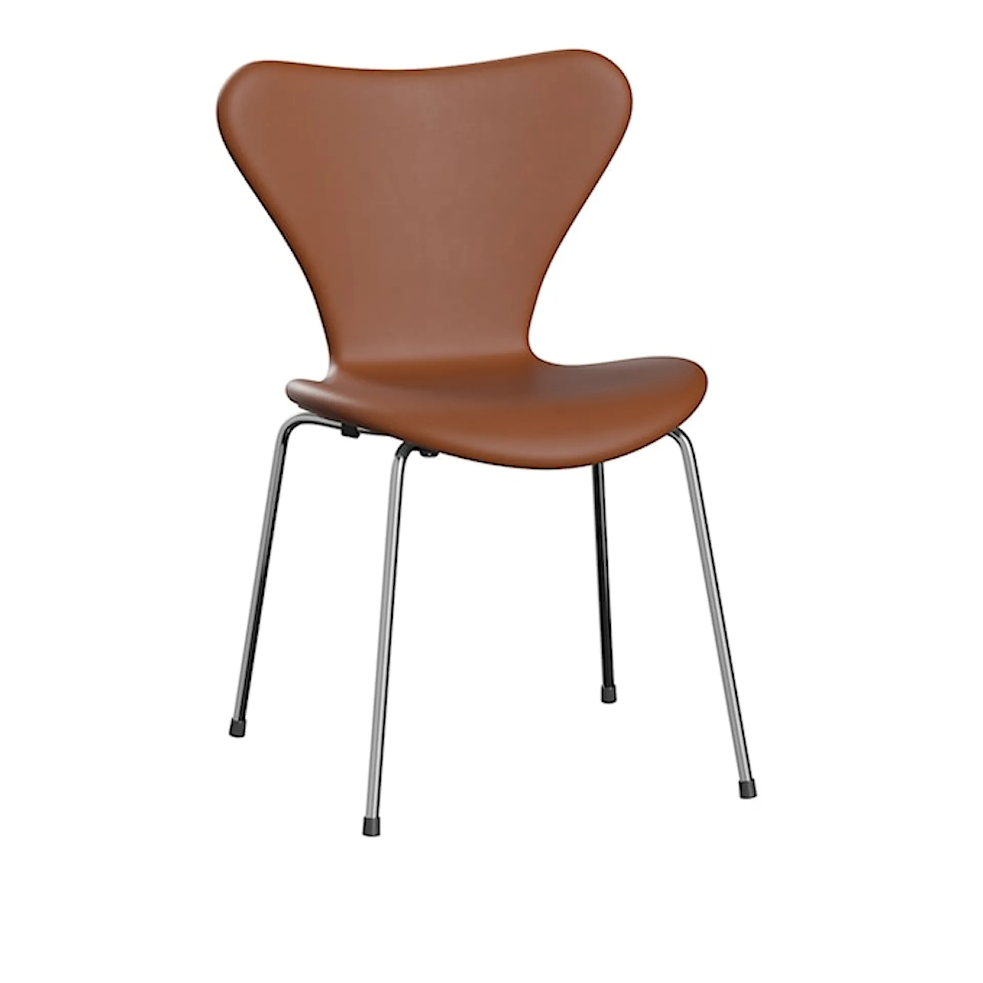 Series 7 stol 3107 heltrukket lær stålram krom - Fritz Hansen - Arne Jacobsen - NO GA