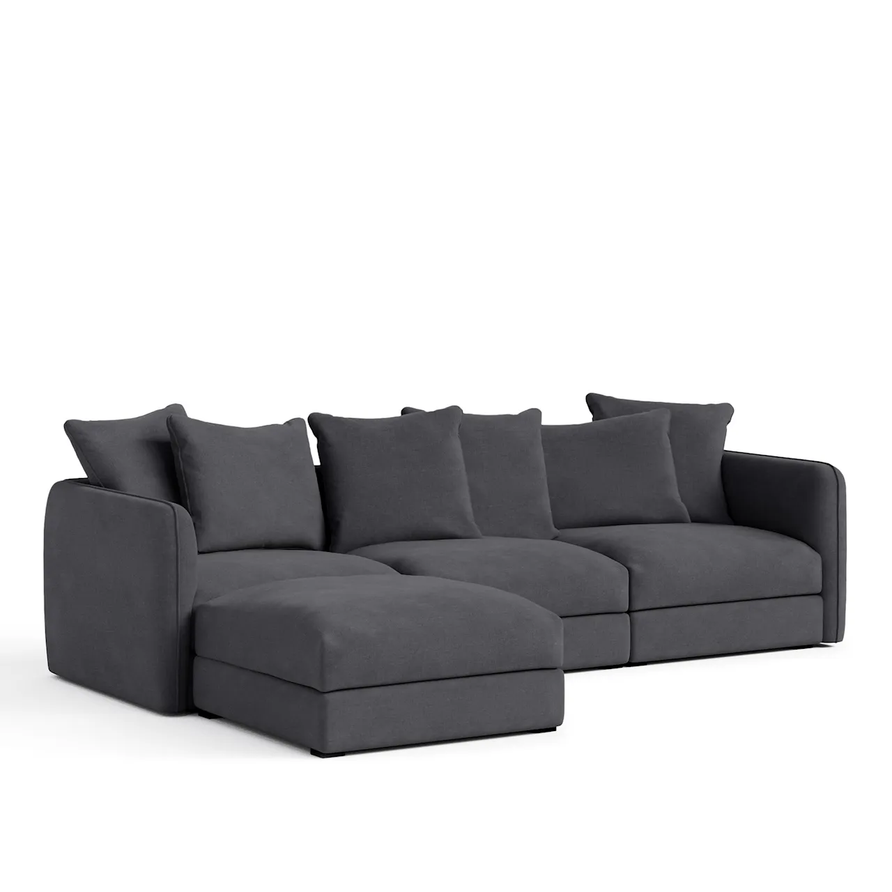 Pavarotti 3-Seater with Ottoman - Shadow Dark Grey