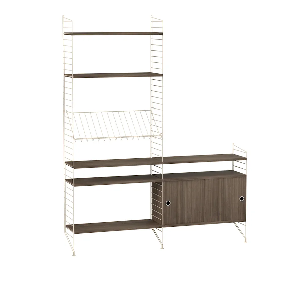 Stue hyllesystem K valnøtt/beige