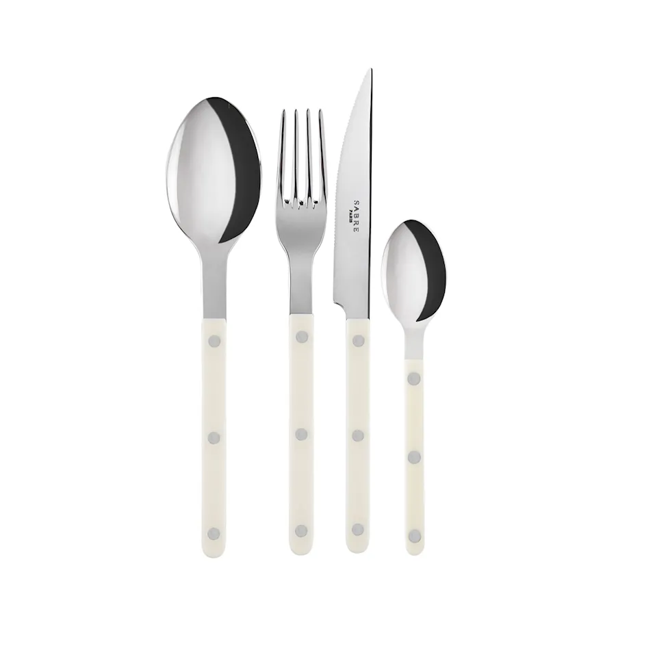 Bistrot Shiny Solid / 4 Pieces Cutlery Set / Ivory