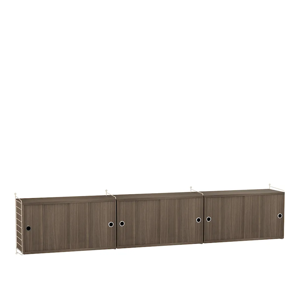 Stue hyllesystem D valnøtt/beige