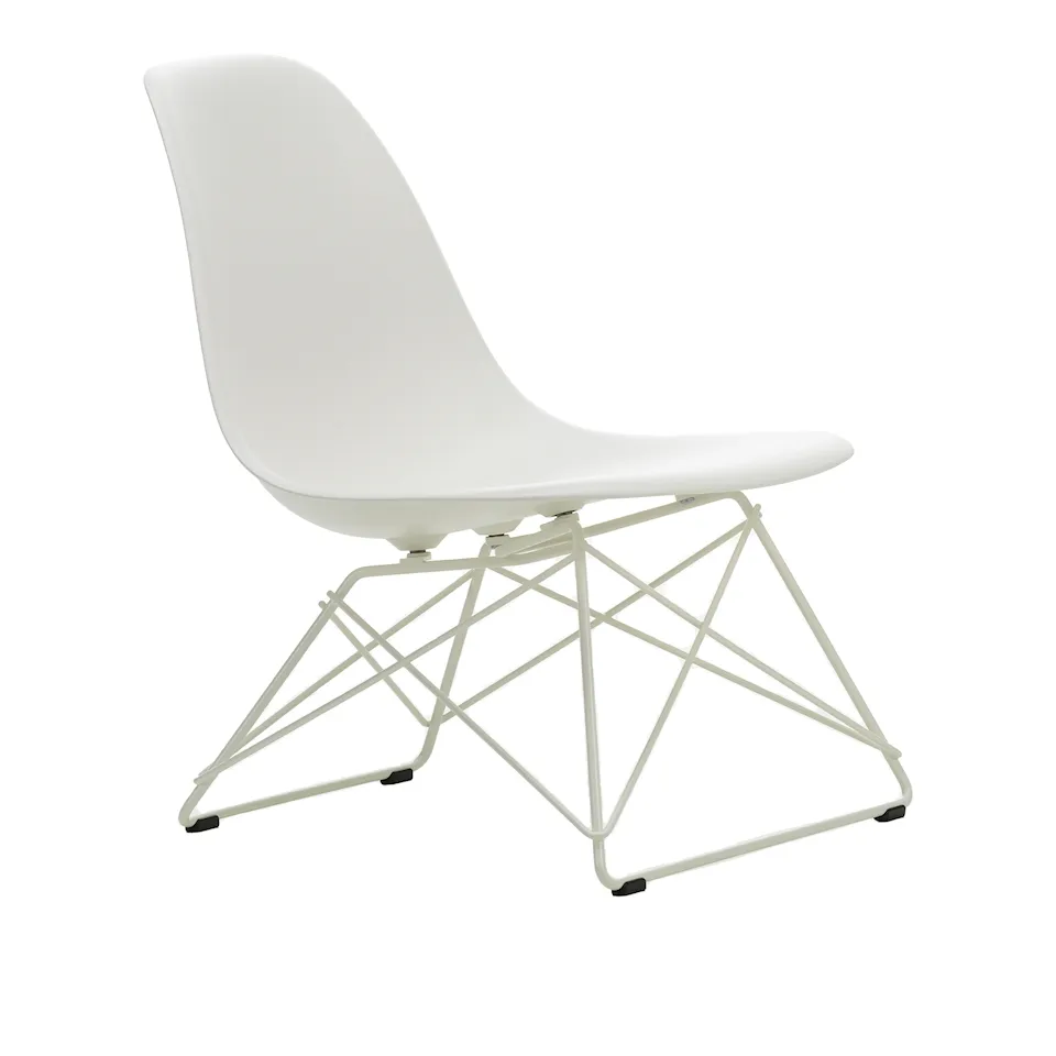 Eames RE Plastic Side Chair LSR 84 Cotton White, White (Smooth) Base