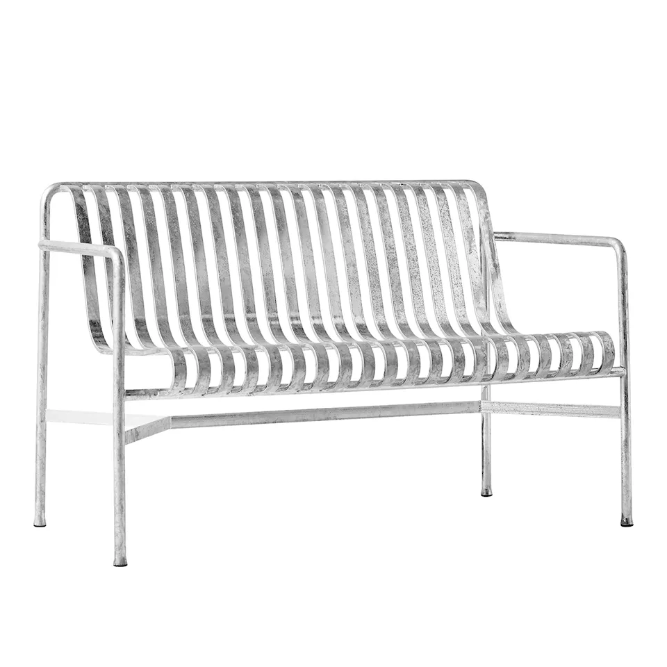 Palisade hagebenk med armlener - Hot Galvanised