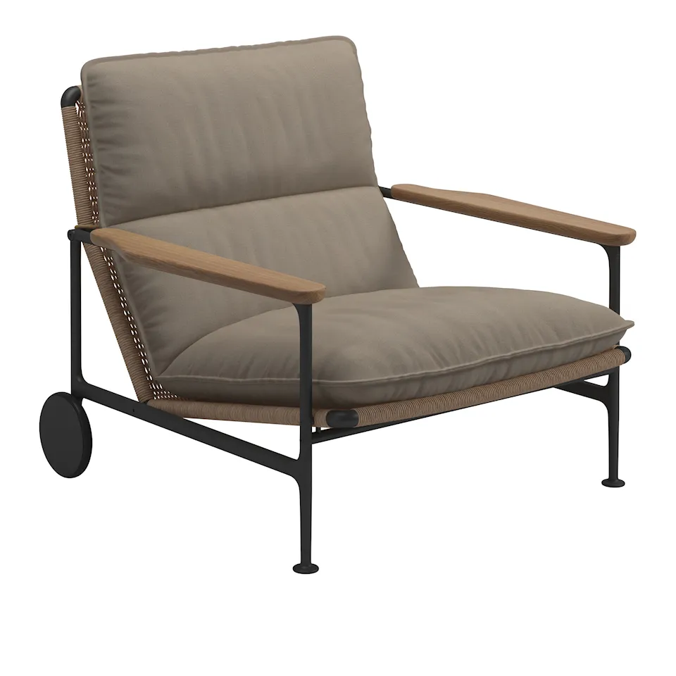 Zenith Lounge Chair with Teak Arms - Meteor - Fabric Grade B - Blend Sand