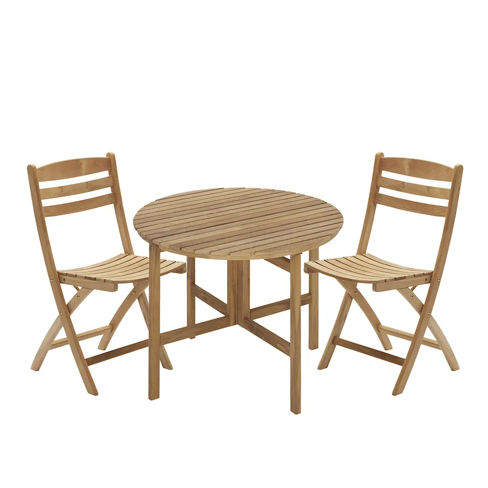 Selandia spisegruppe rundt bord Ø94cm & 2 stoler