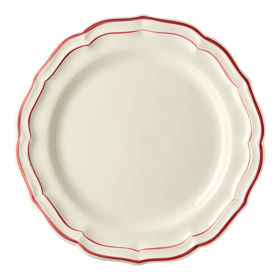 Filet middagstallrik 4-pack röd