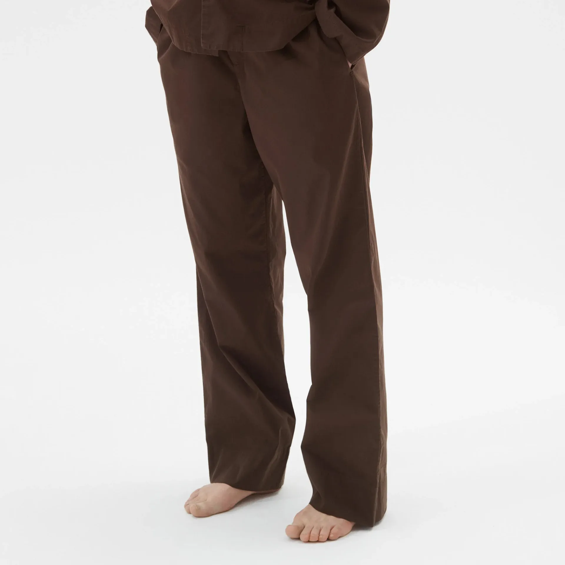 Poplin Pyjamas Pants Coffee - TEKLA - NO GA