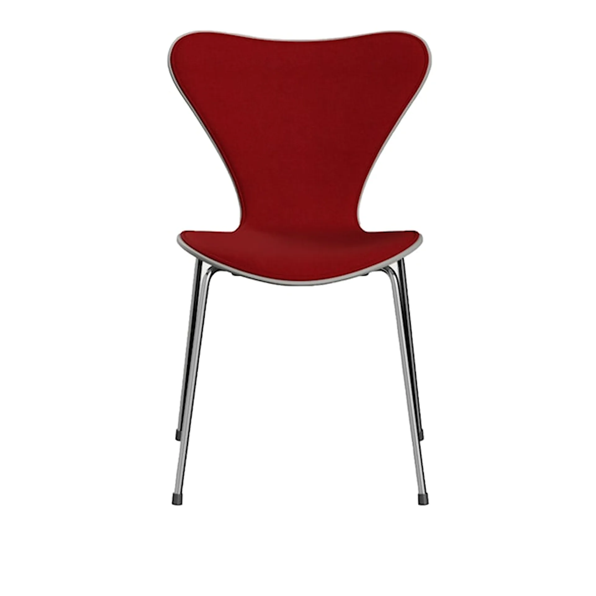 Series 7 stol 3107 forsiden trukket stoff stålram krom - Fritz Hansen - Arne Jacobsen - NO GA