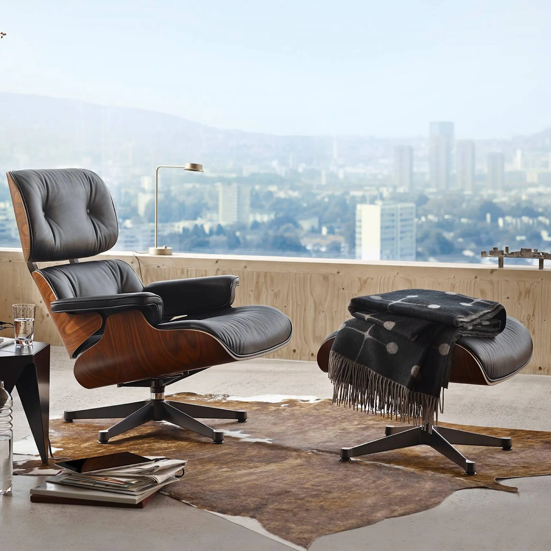 Eames Lounge Chair & Ottoman Santos Palisander Polert Base - Vitra - Charles & Ray Eames - NO GA