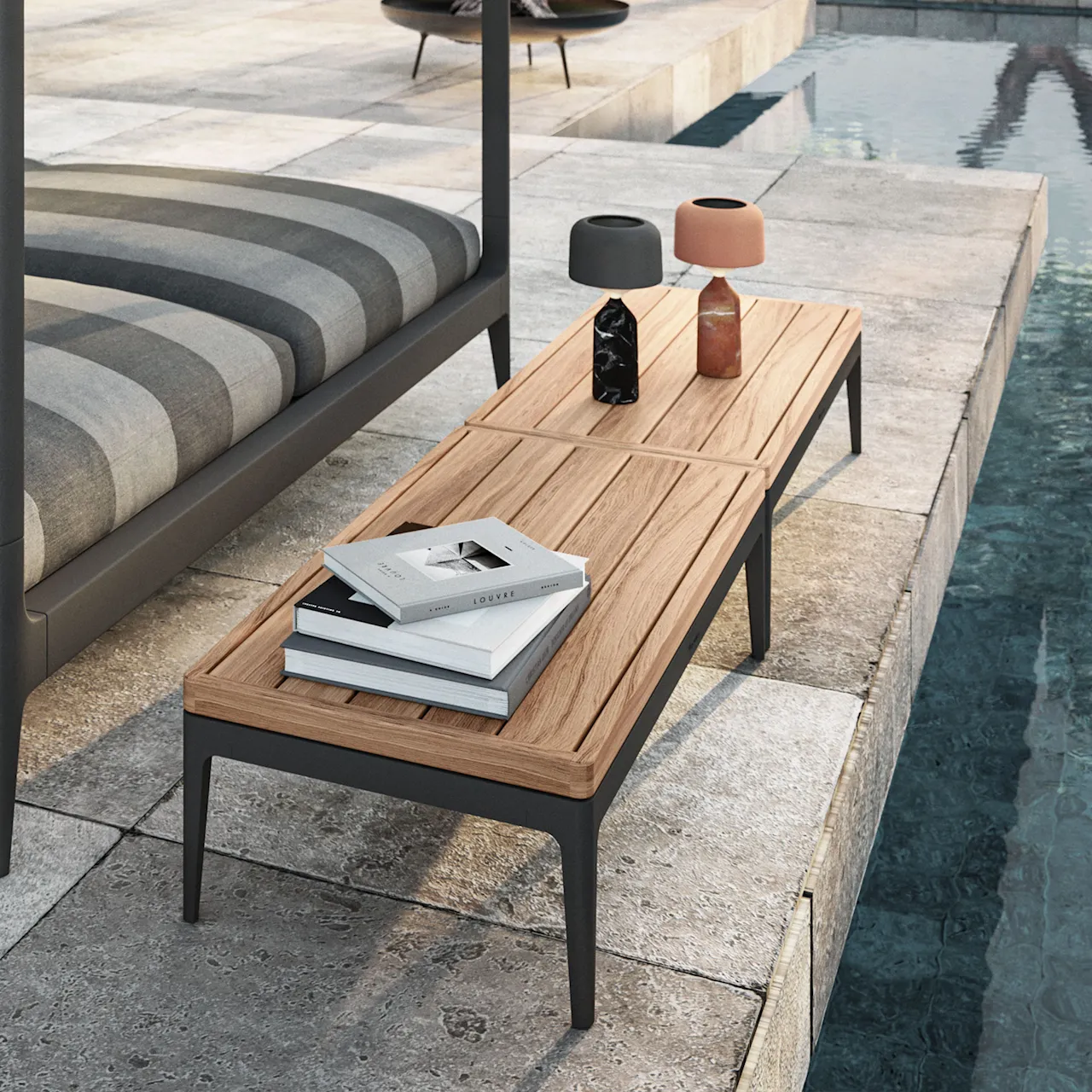 Grid Coffee Table Teak