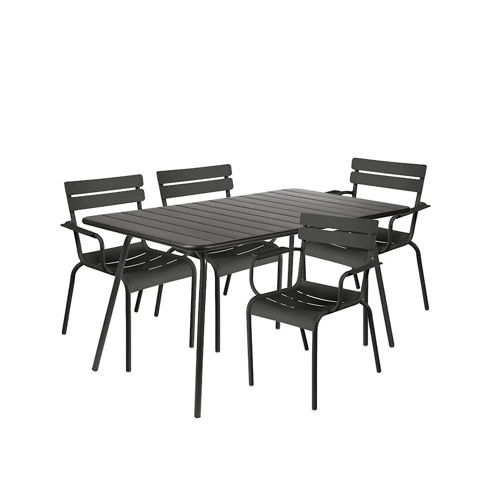 Luxembourg spisegruppe bord & 4 karmstoler