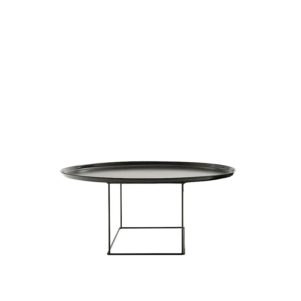 Fat-Fat Tables, Ø 62 x H 32 cm, Tray Black, Frame Black