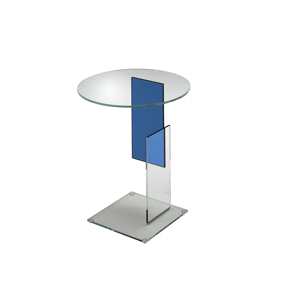 DON Don Gerrit Low table, Transparent glass, Base: Tempered glass, Insert: Blue glass