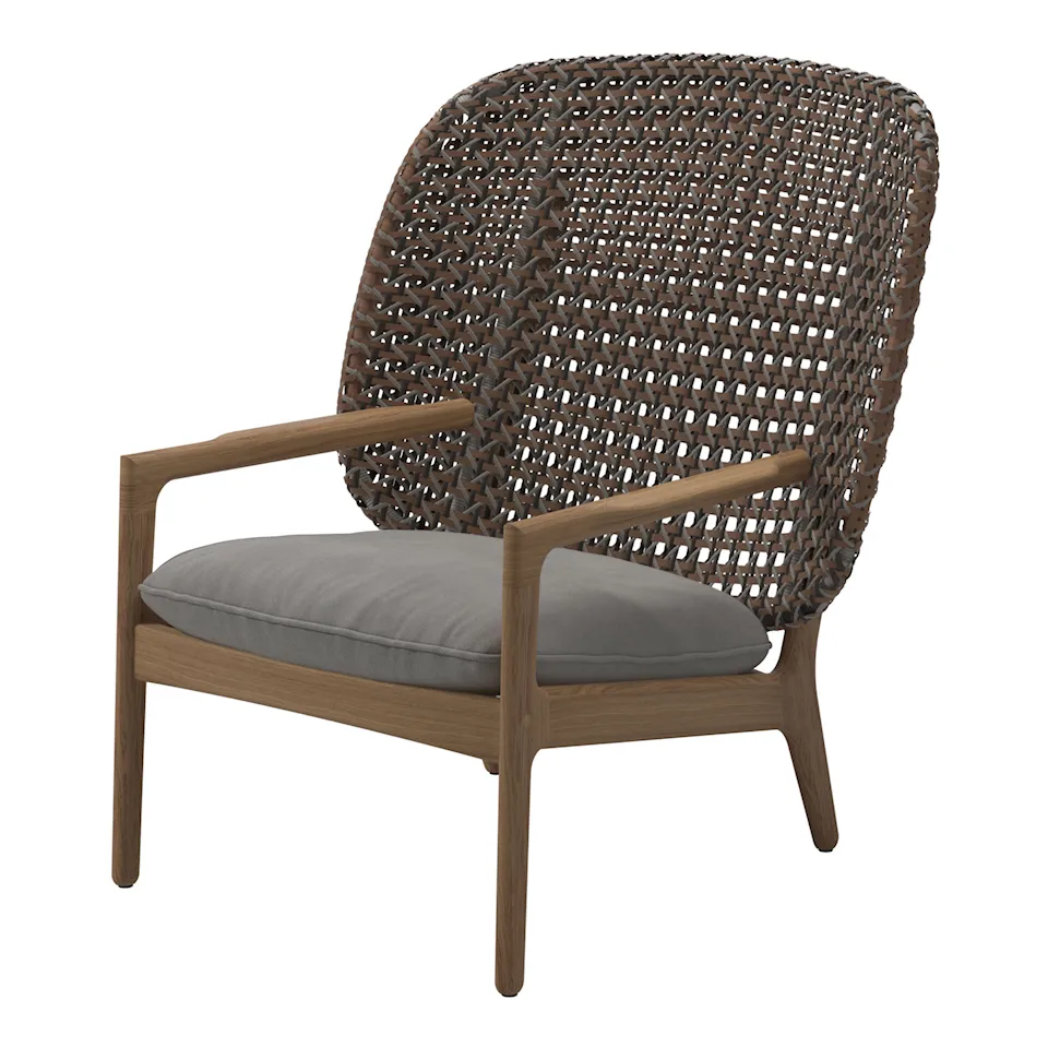 Kay High Back Lounge Chair Brindle / Fife Canvas Grey