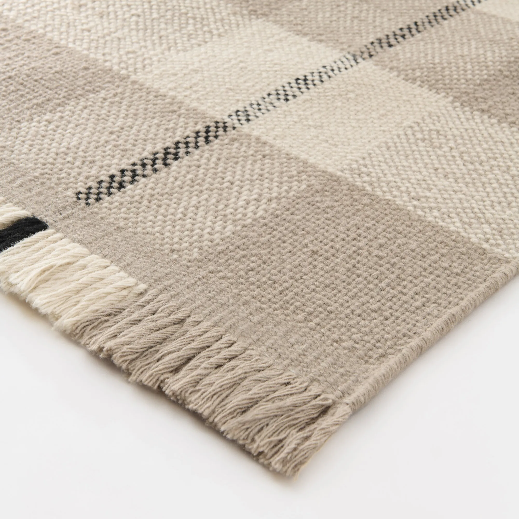 Plaid Sand/Cream ullteppe - 5