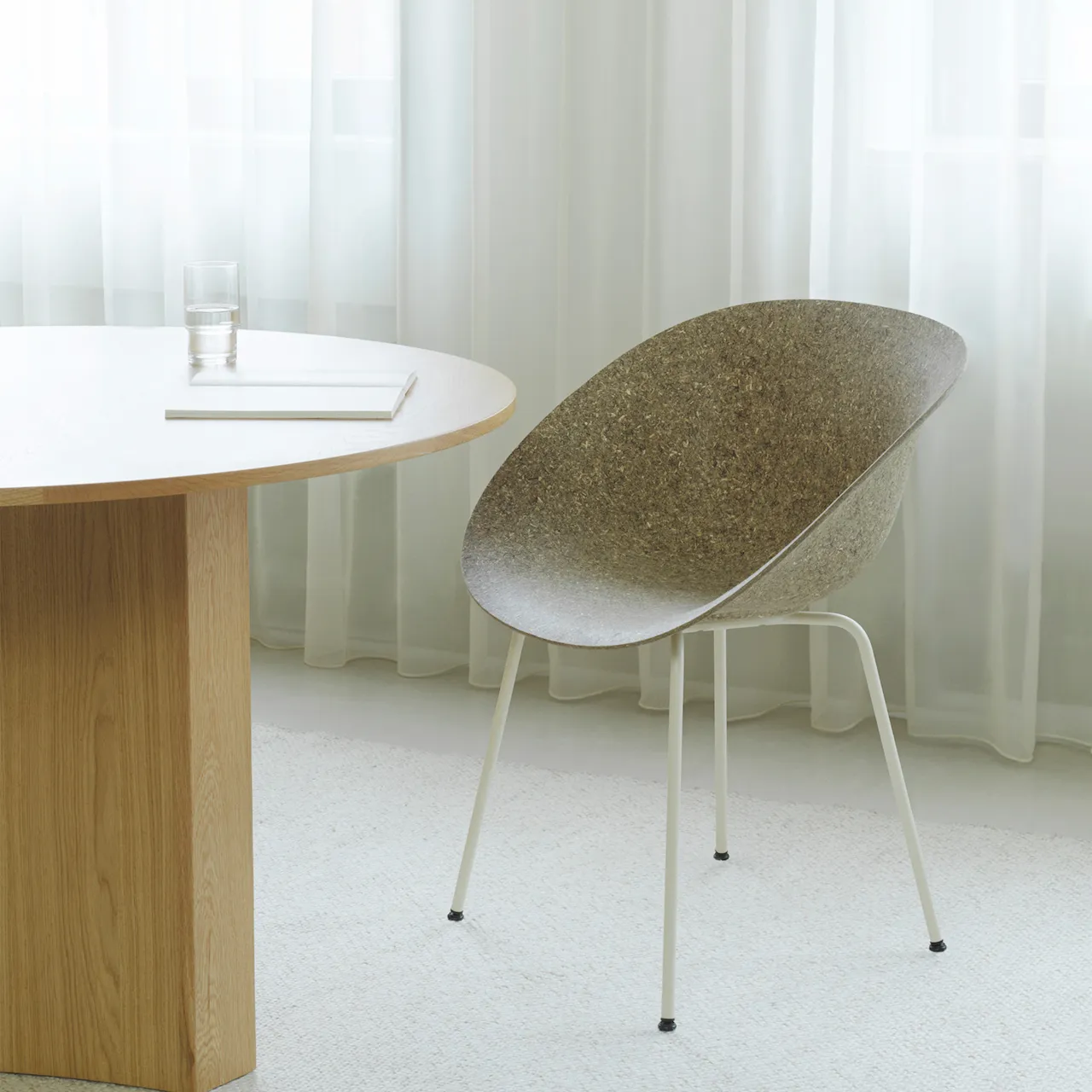 Mat Armchair Cream Steel