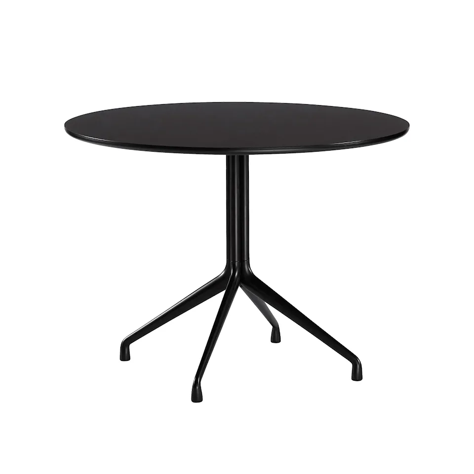 About a Table AAT20 - Black Base - Black Linoleum - Ø100xH73 cm