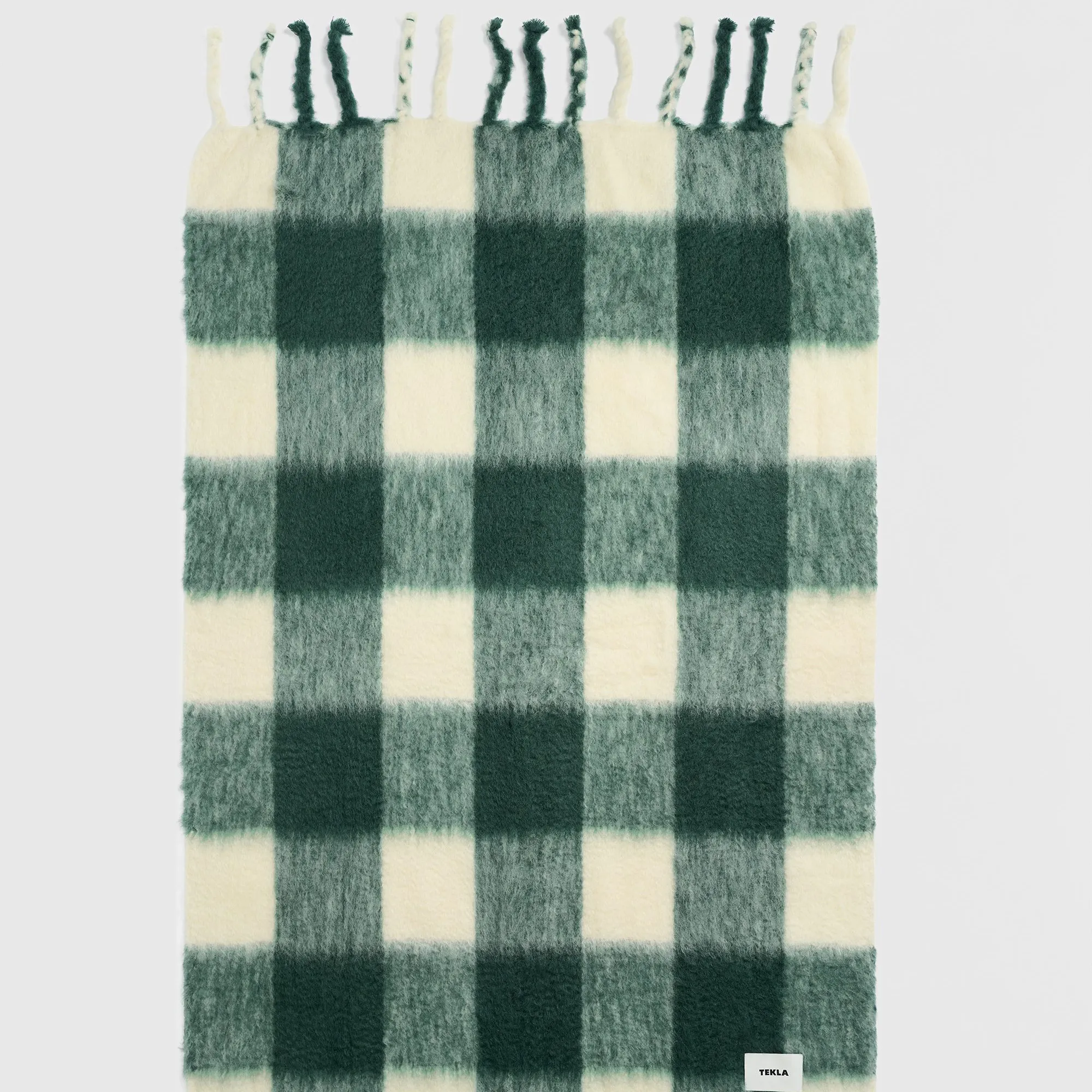 Mohair Peridot Checks pledd - 3