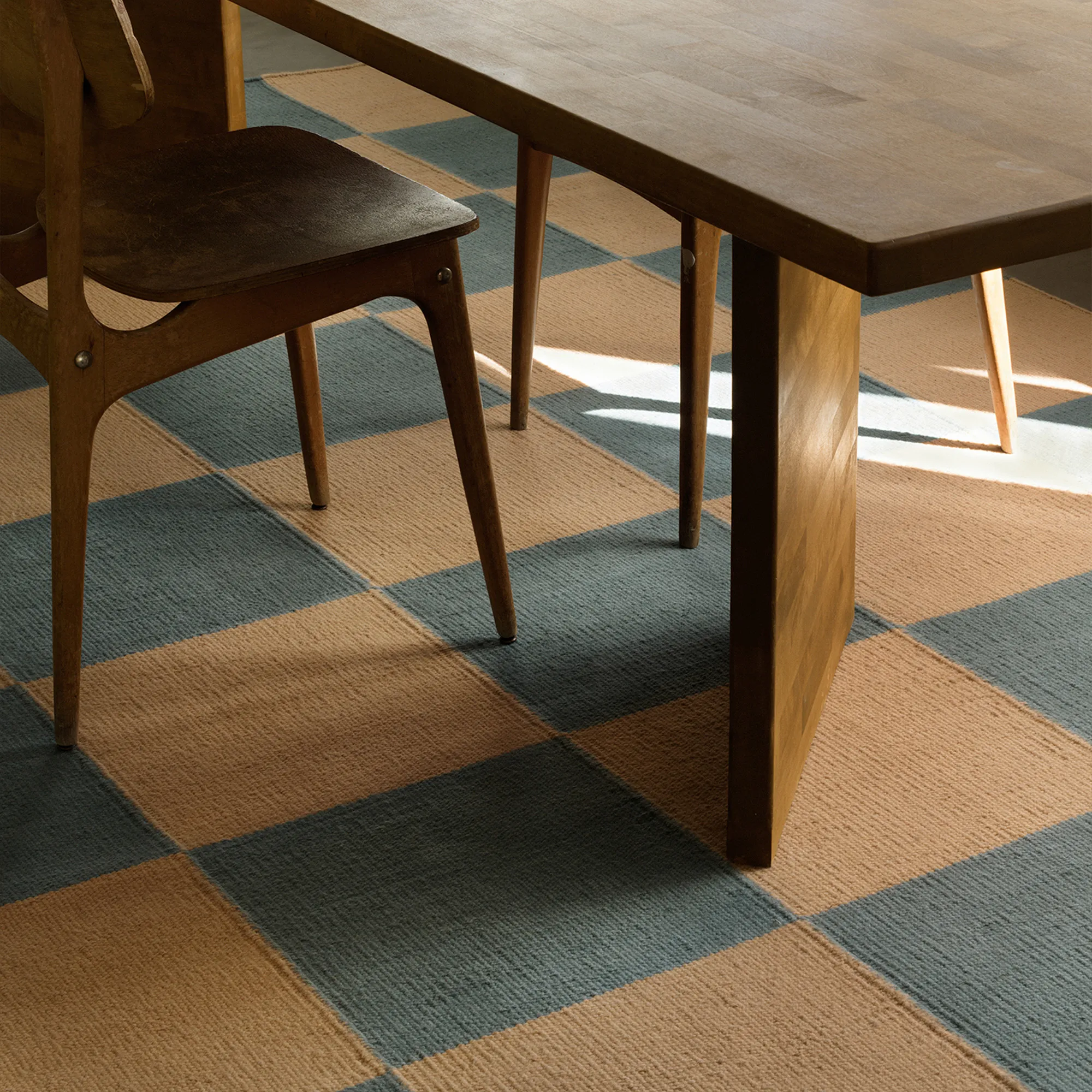 Square Blue/Coral ullteppe