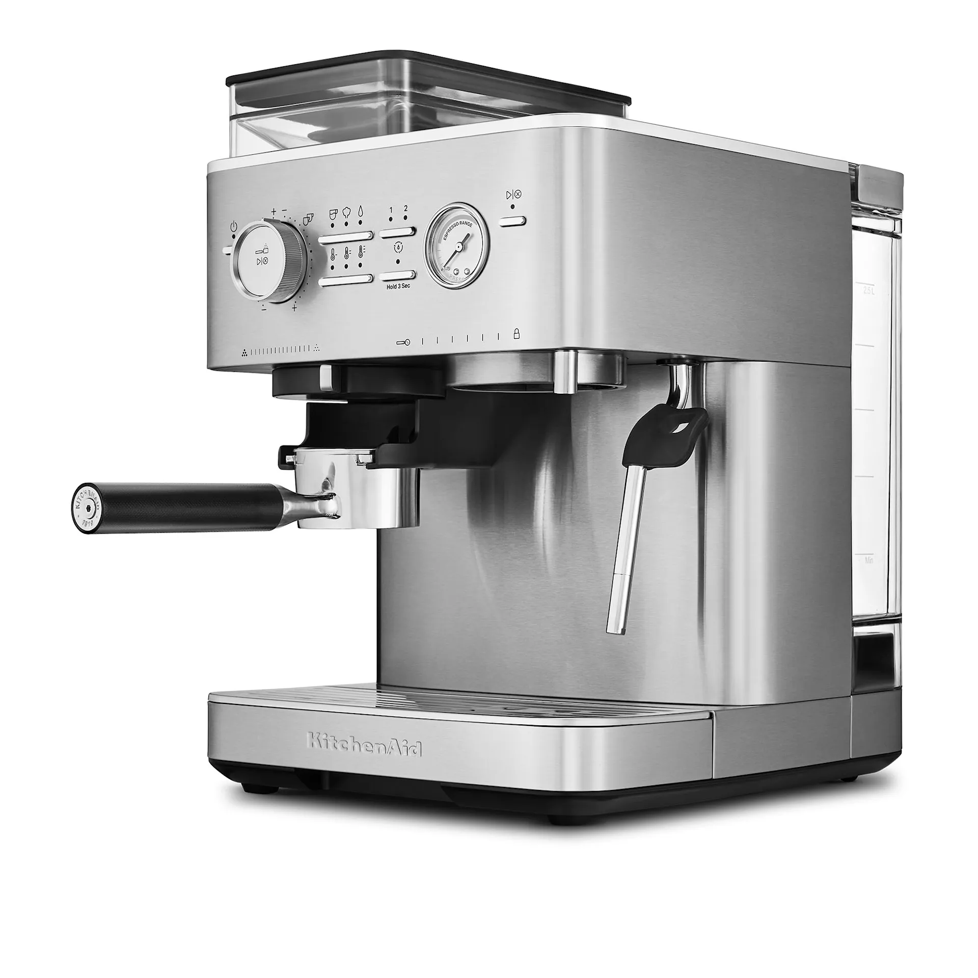 Halvautomatisk espressomaskin med kvern i rustfritt stål 5KES6551ESX - KitchenAid - NO GA