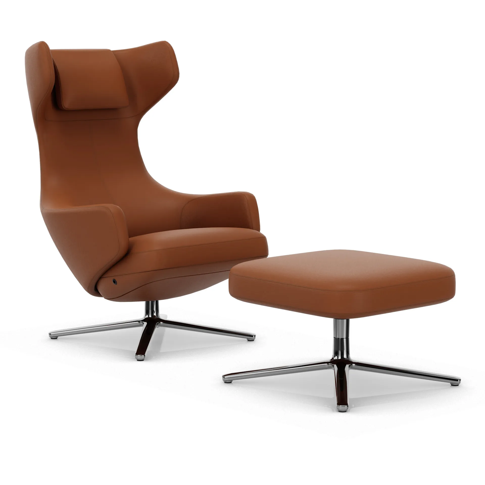 Grand Repos lenestol & Repos Ottoman fotskammel Polished - Vitra - Antonio Citterio - NO GA