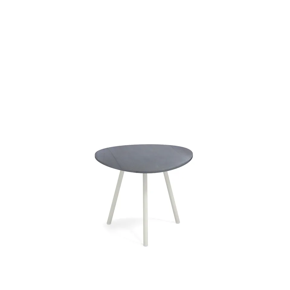 Terramare Small Coffee Table, Frame: Matt White, Top: Porcelain Stoneware, Basaltina