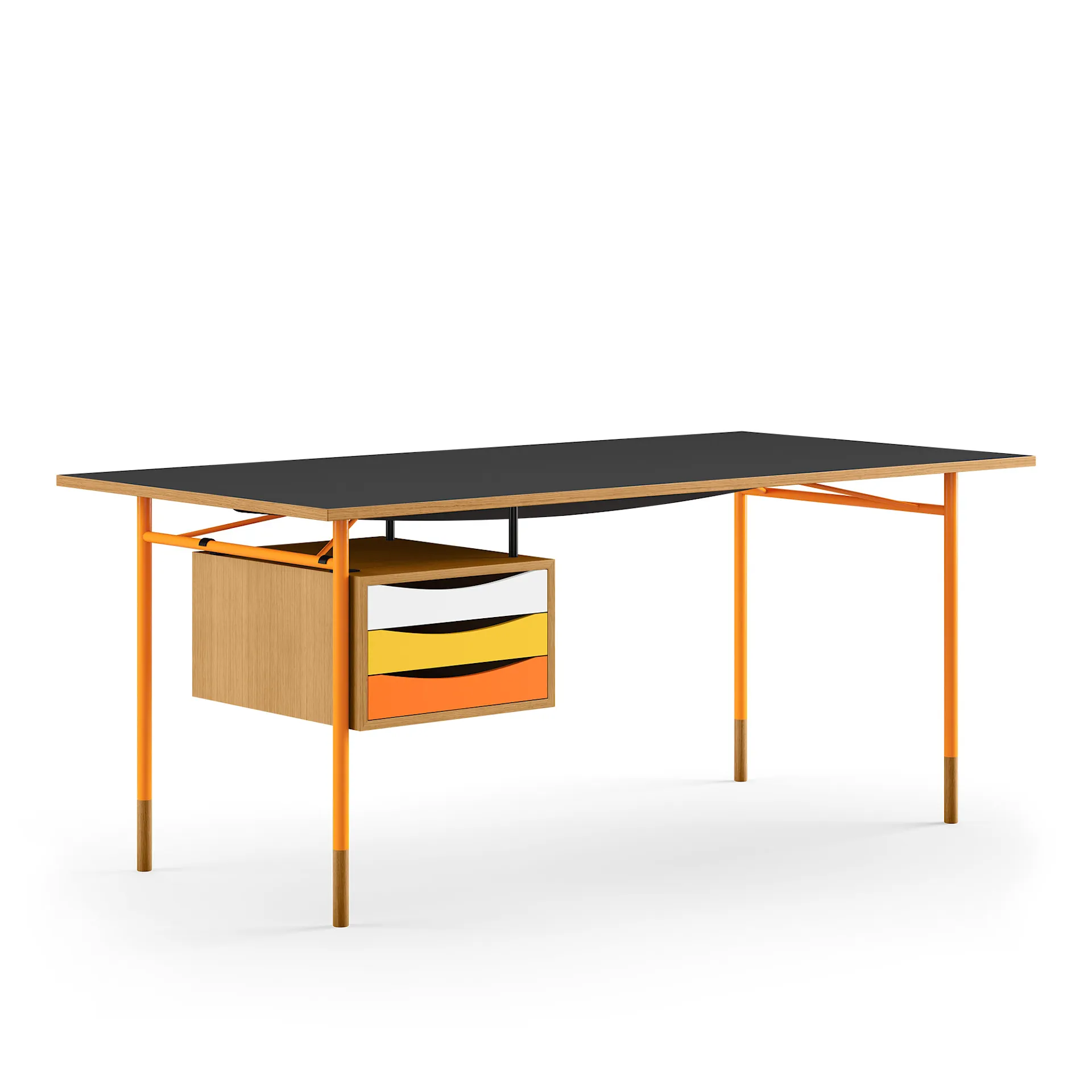 Nyhavn skrivbord 190 cm Warm med lådor Orange - House of Finn Juhl - Finn Juhl - NO GA