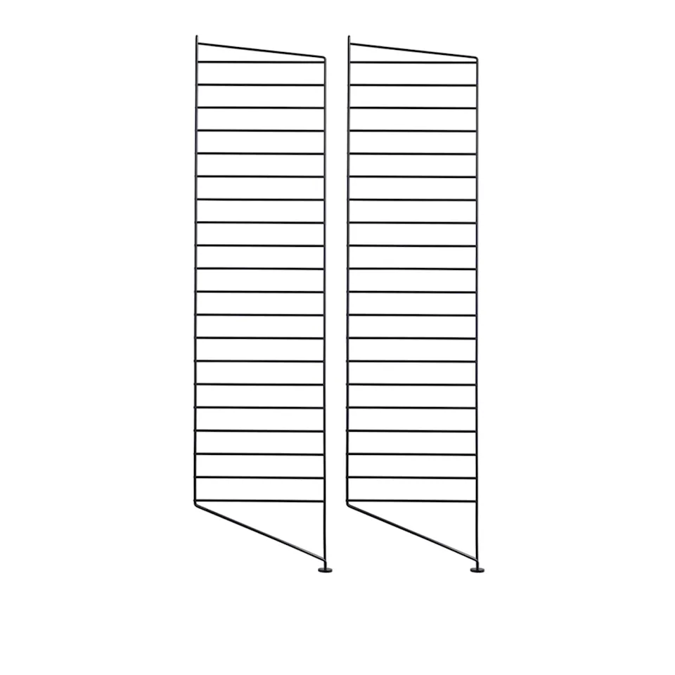 Gulvgavl 115x30cm 2-pack svart