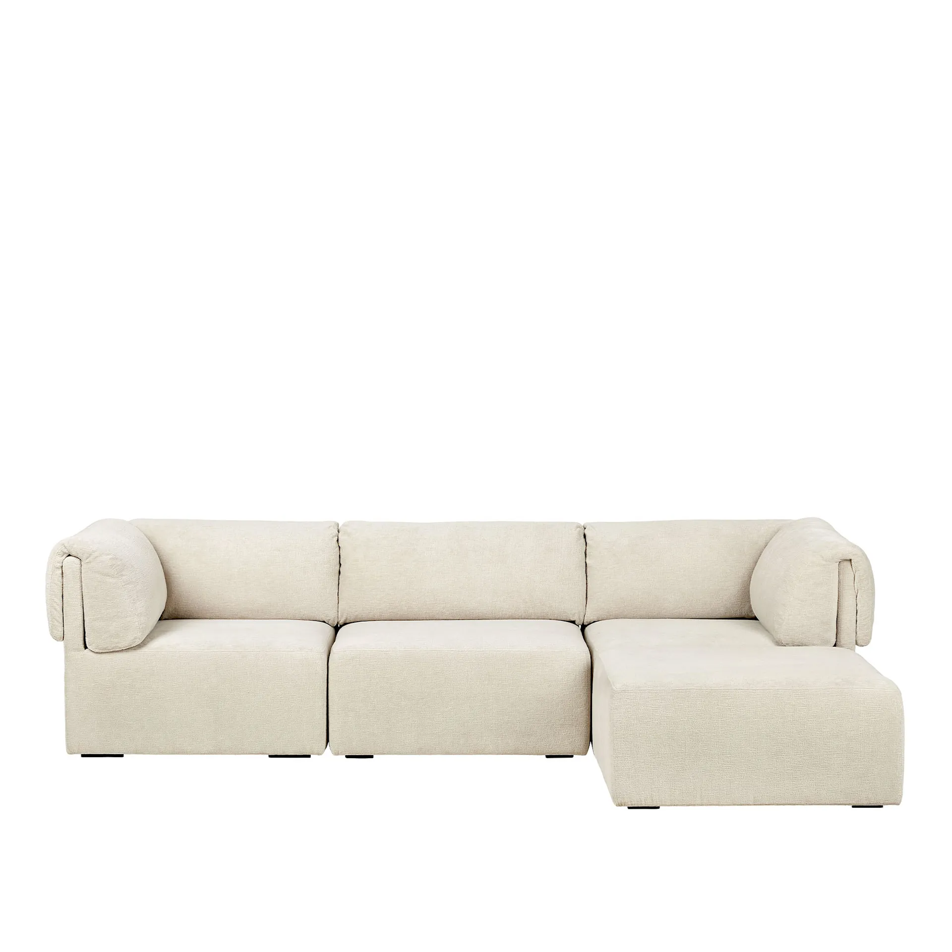 Wonder Sofa - Fully Upholstered, 3-seater with armrests and Chaise Longue, 280x185 , Glamour Group, Mumble 02 - Gubi - NO GA