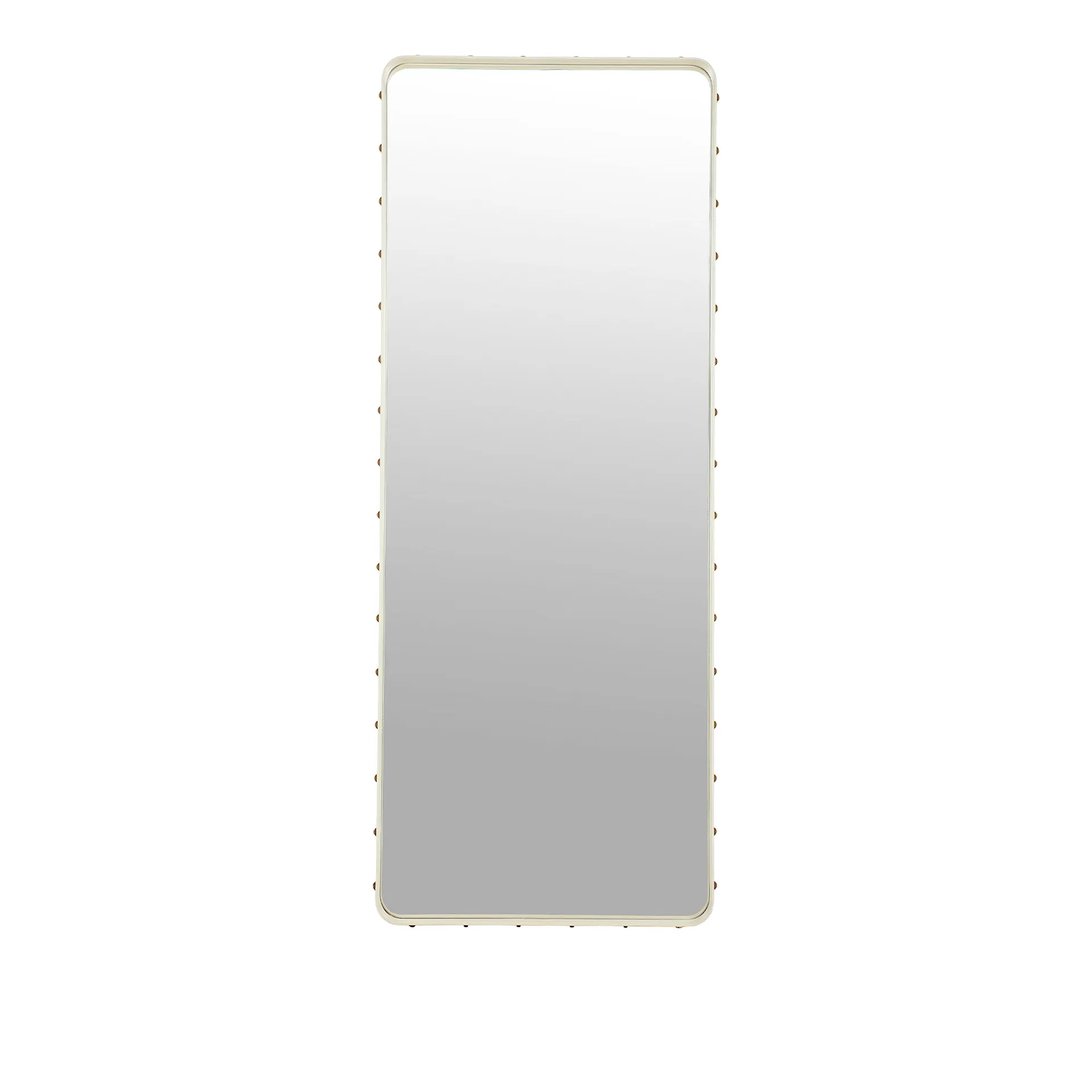 Adnet Wall Mirror, Rectangular, 70x180, Cream Leather - Gubi - NO GA