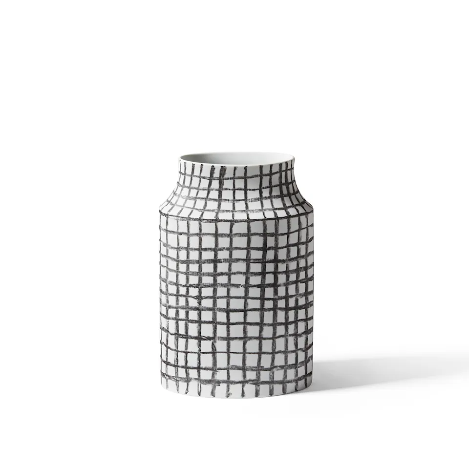 Post Scriptum elliptisk vase Large Black Mesh