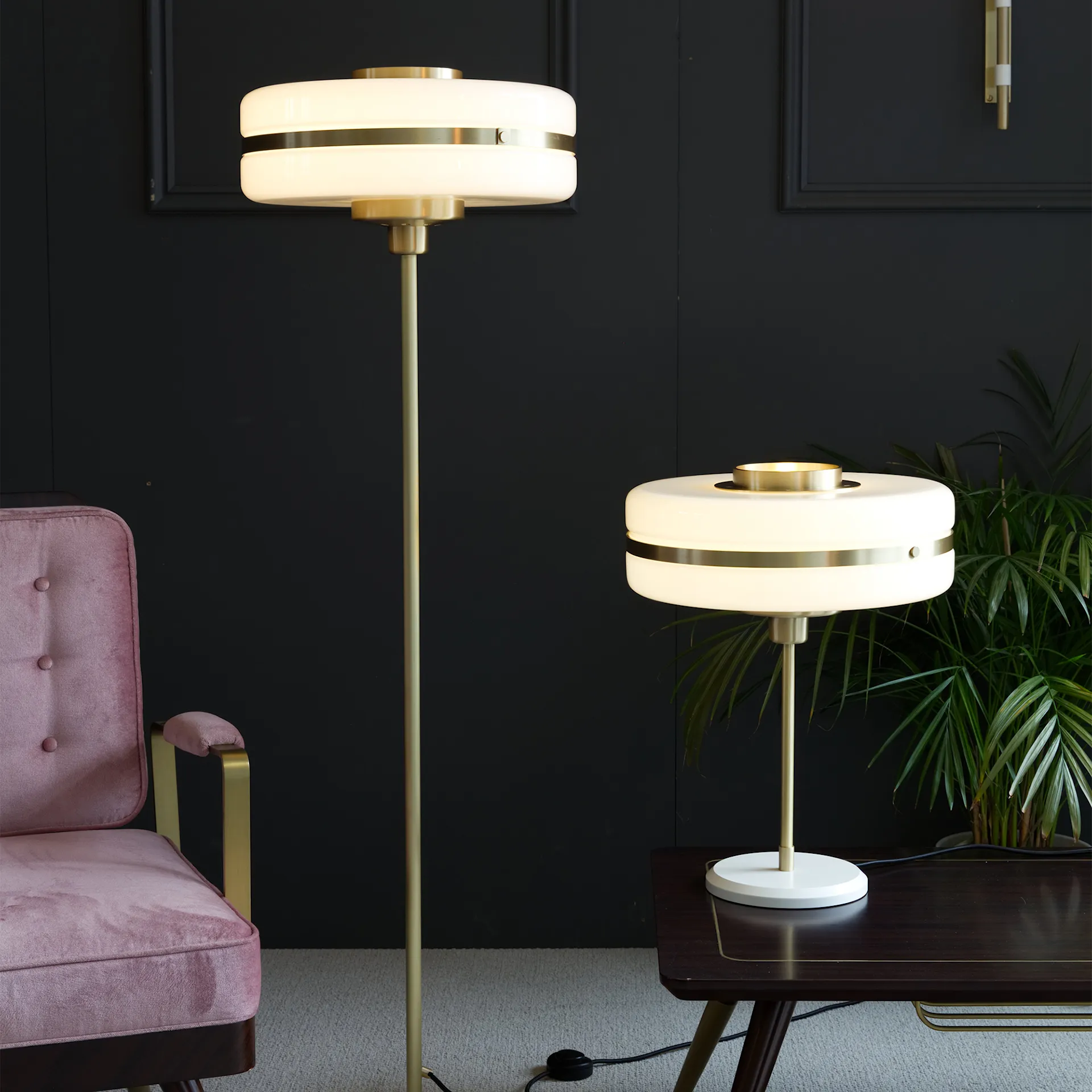 Masina Table Lamp, Brass/Opal - Bert Frank - NO GA