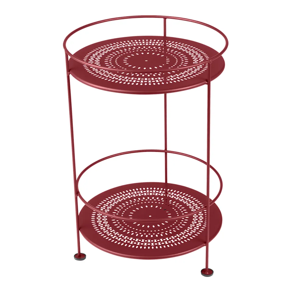 Guinguette Side Table With Perforated Double Top Chili 43