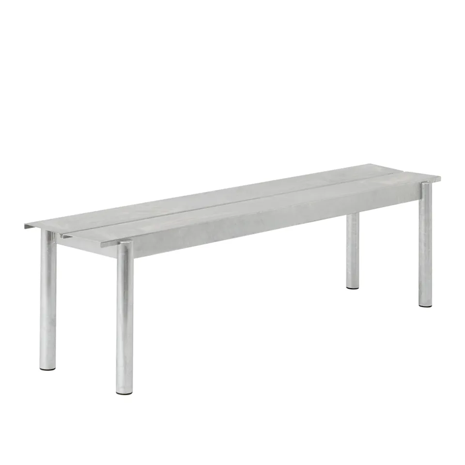 Linear steel bench 170x34cm warm galvanized steel