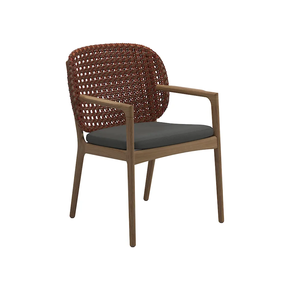 Kay Dining Chairs With Arms, Frame Copper, Kat.B Blend Coal