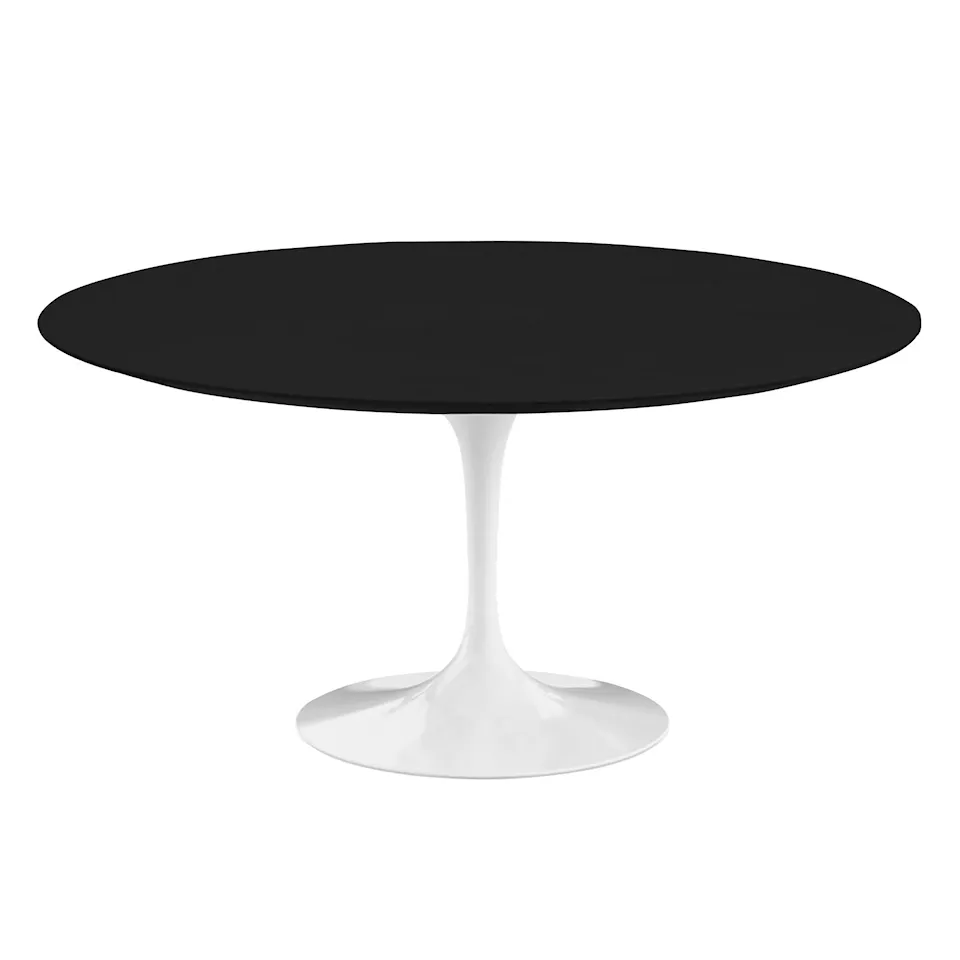 Saarinen Round Table - Dining table, Ø 152 cm, White frame, Black laminate top