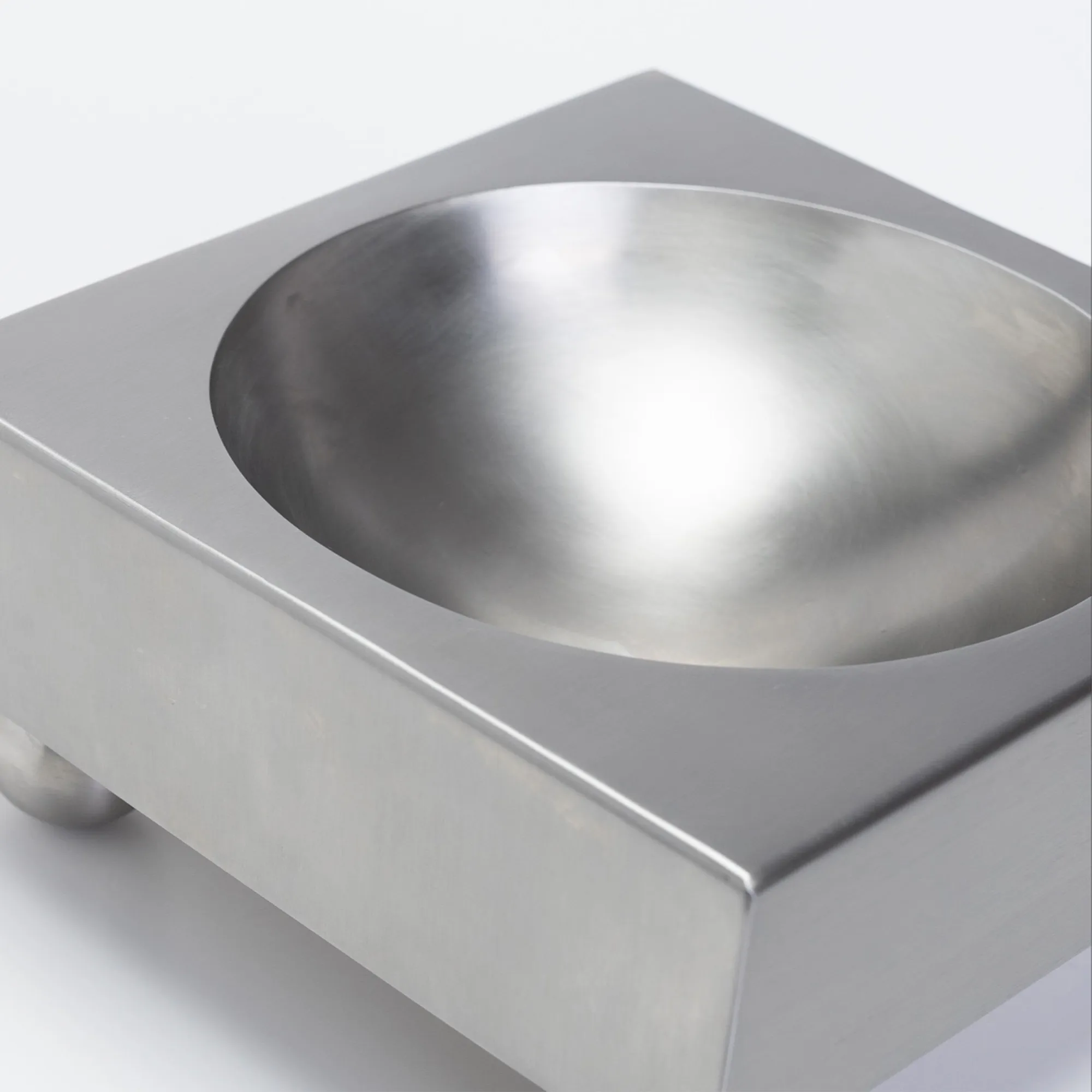 Brushed Stainless Steel Tray dekorativ skål - 6