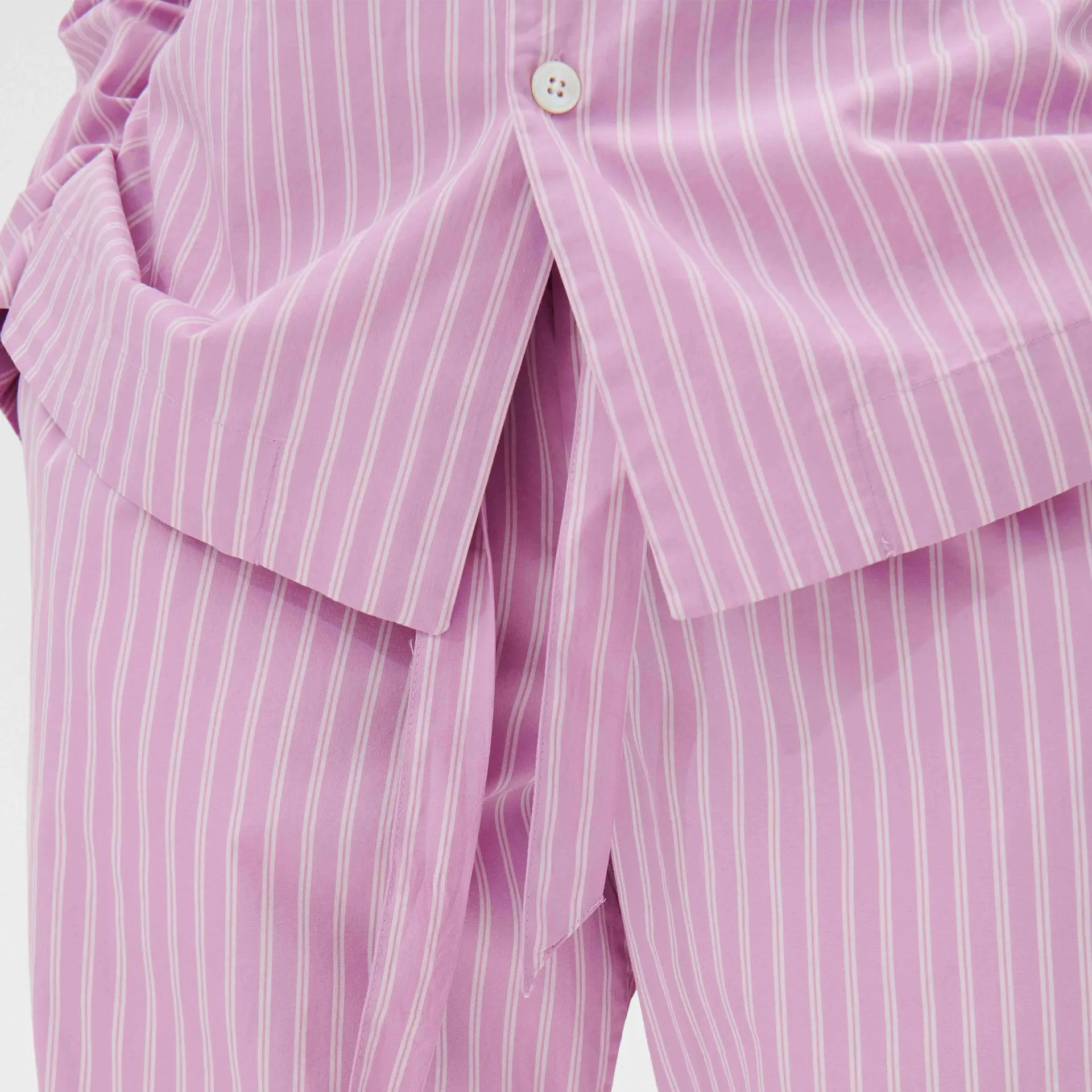 Poplin Pyjamas Pants Purple Pink Stripes - TEKLA - NO GA