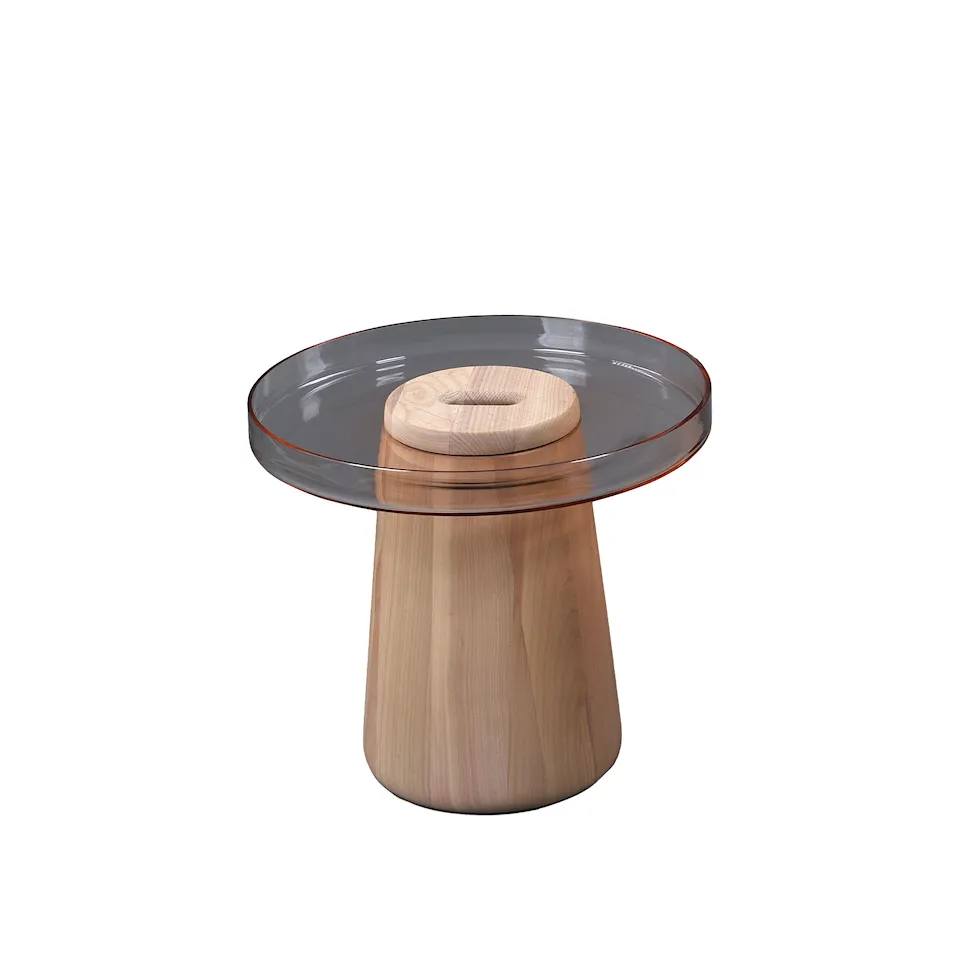 Koba Coffee Table Round Low - Cherry