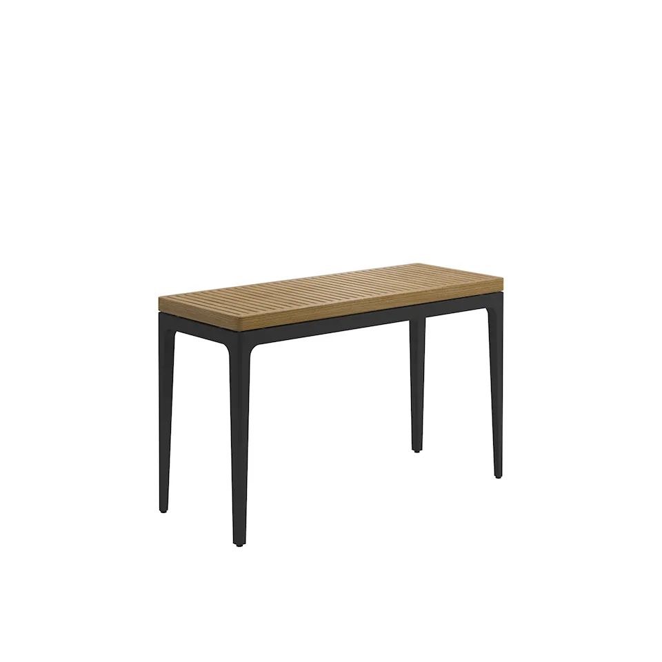 Grid 103x 40 cm Console Table, Frame Meteor, Teak Top