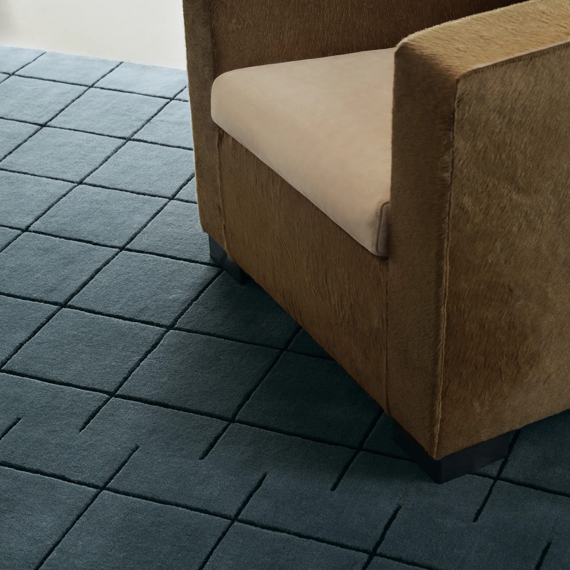 Grid Faded Blue/Black ullteppe - 4