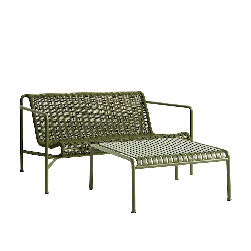 Palissade cord loungegruppe med loungesofa & lavt tredgårdsbord