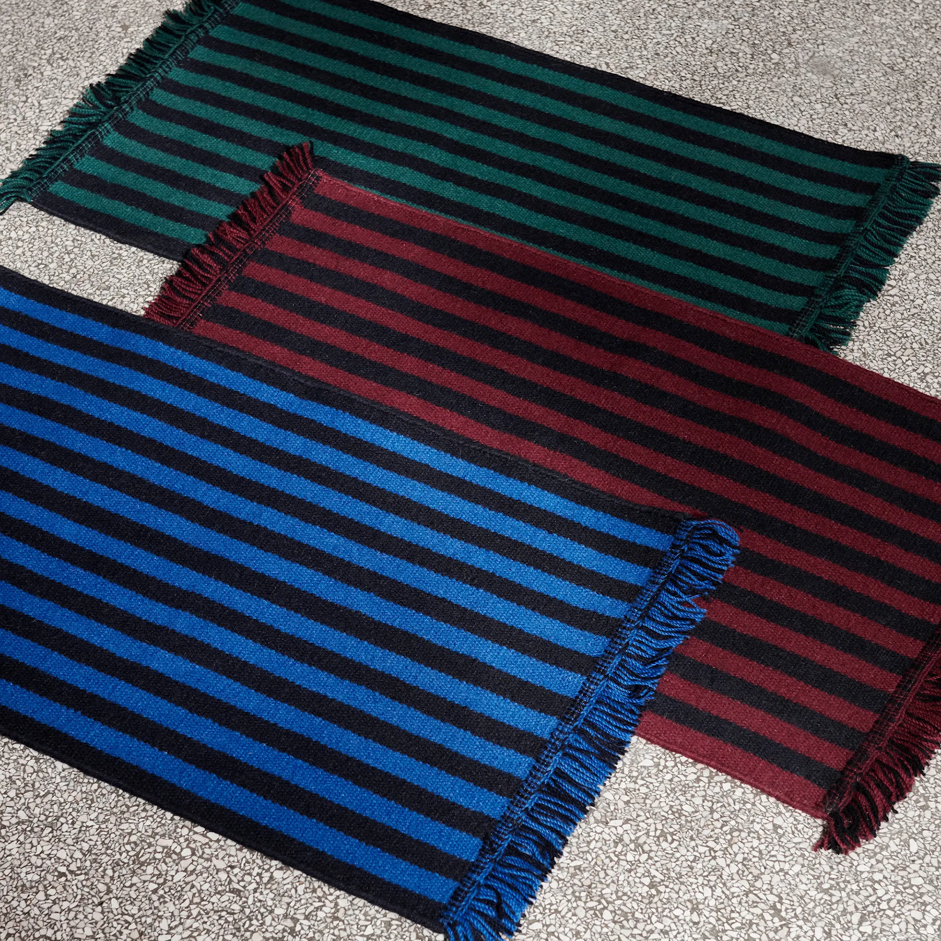 Stripes and Stripes Wool Mat Blue - HAY - NO GA