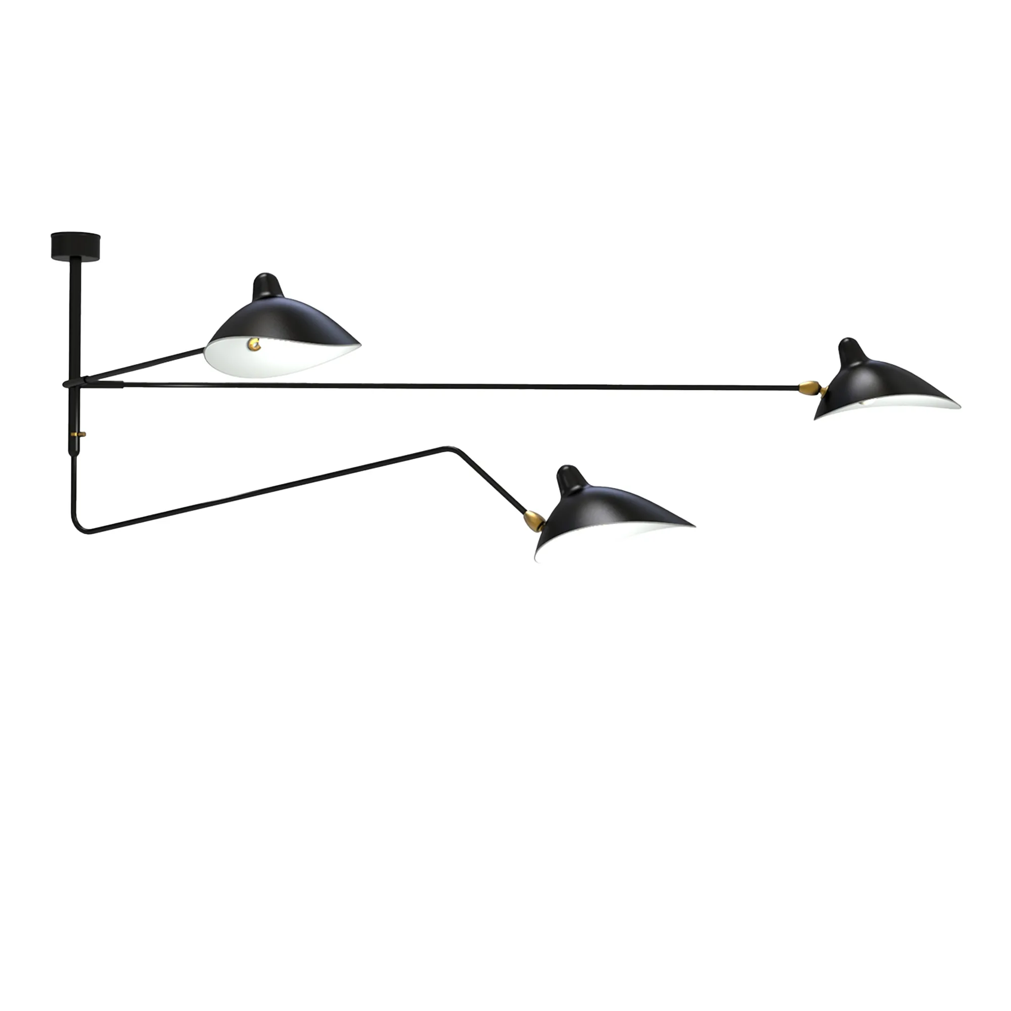 Three Arm, One Curved Rotating Arm taklampe - 1
