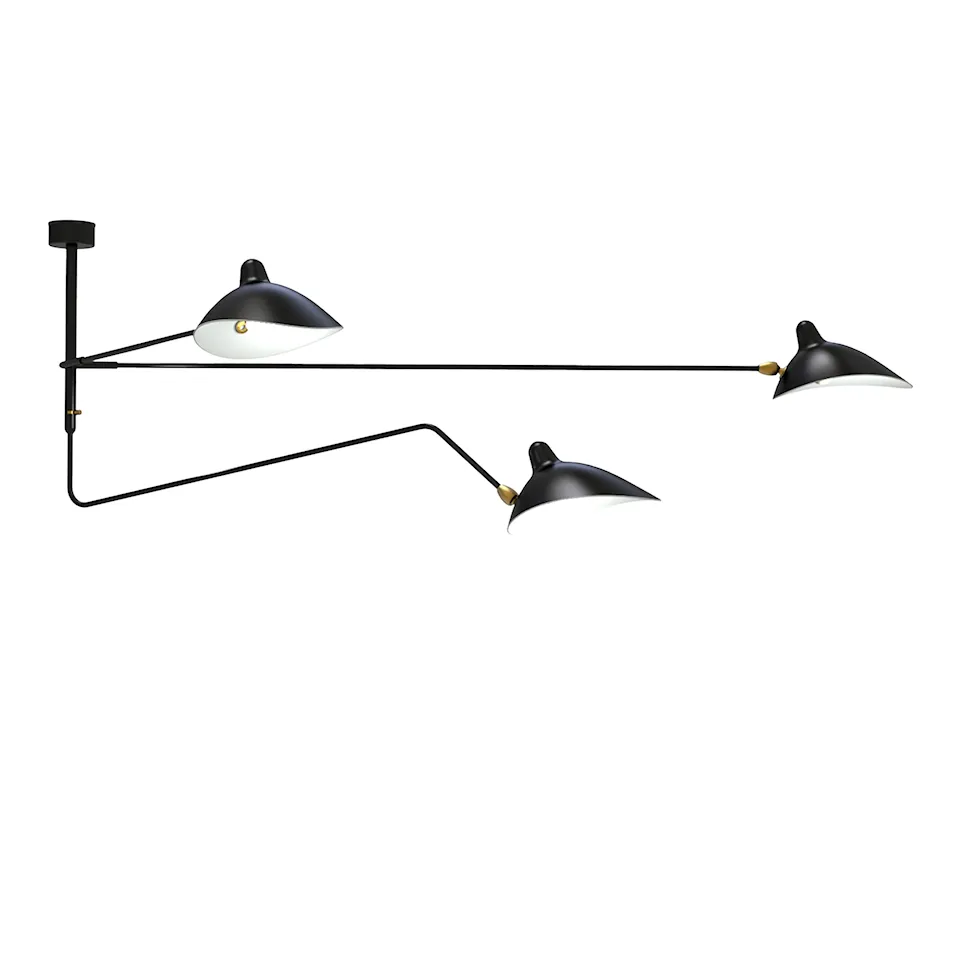 Three Arm, One Curved Rotating Arm taklampe