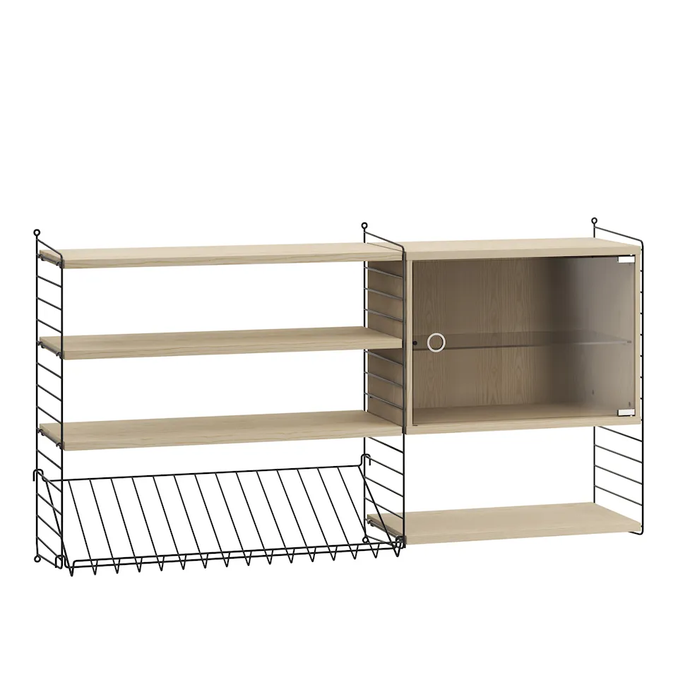 Stue hyllesystem S ask/svart