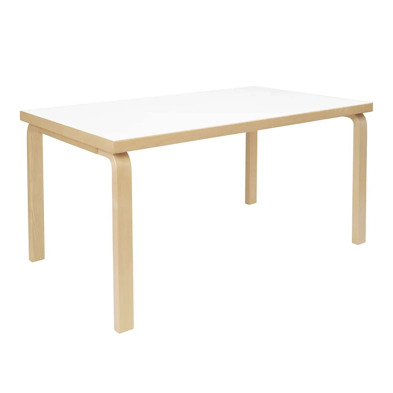 Aalto Bord 82B, Vit laminat, Klarlackad